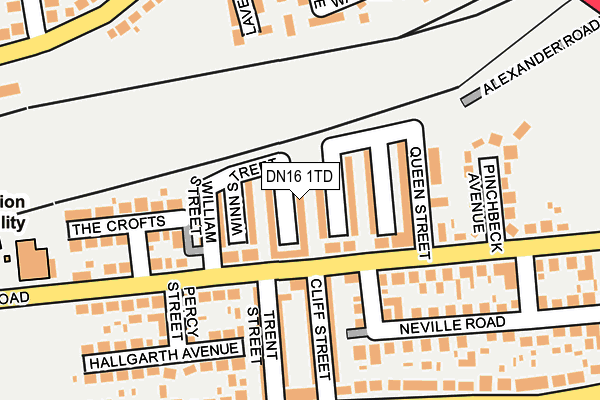 DN16 1TD map - OS OpenMap – Local (Ordnance Survey)