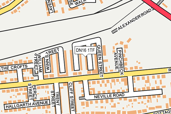 DN16 1TF map - OS OpenMap – Local (Ordnance Survey)