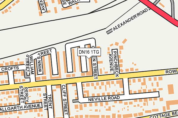 DN16 1TG map - OS OpenMap – Local (Ordnance Survey)