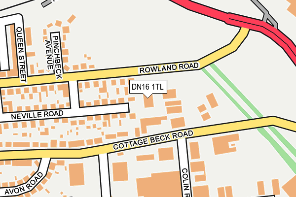 DN16 1TL map - OS OpenMap – Local (Ordnance Survey)