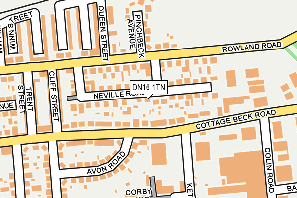 DN16 1TN map - OS OpenMap – Local (Ordnance Survey)