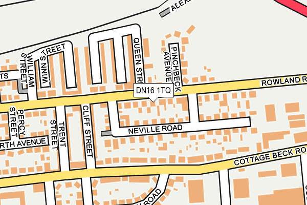 DN16 1TQ map - OS OpenMap – Local (Ordnance Survey)