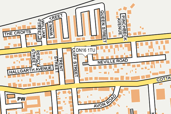 DN16 1TU map - OS OpenMap – Local (Ordnance Survey)