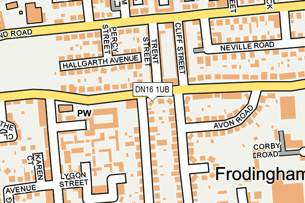 DN16 1UB map - OS OpenMap – Local (Ordnance Survey)