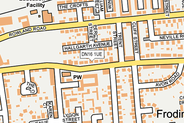 DN16 1UE map - OS OpenMap – Local (Ordnance Survey)