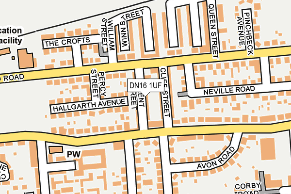DN16 1UF map - OS OpenMap – Local (Ordnance Survey)