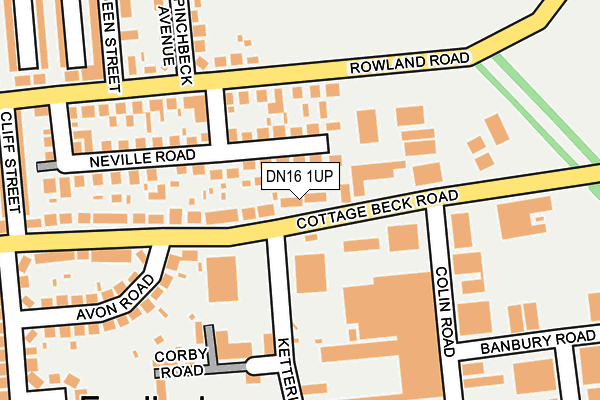 DN16 1UP map - OS OpenMap – Local (Ordnance Survey)
