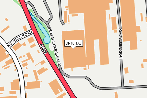 DN16 1XJ map - OS OpenMap – Local (Ordnance Survey)