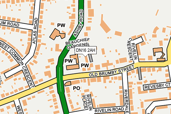 DN16 2AH map - OS OpenMap – Local (Ordnance Survey)