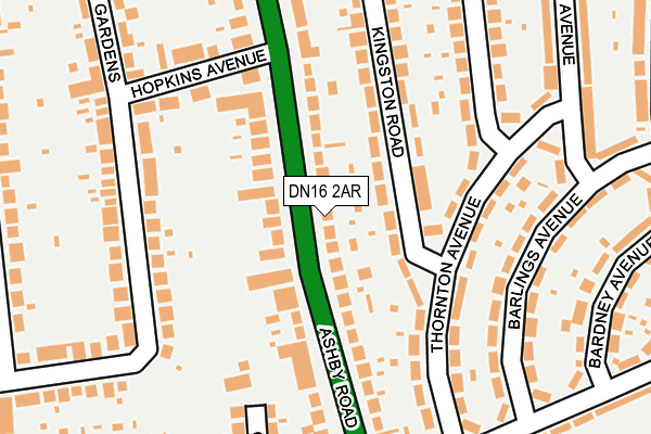 DN16 2AR map - OS OpenMap – Local (Ordnance Survey)
