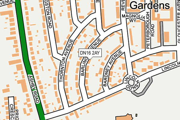 DN16 2AY map - OS OpenMap – Local (Ordnance Survey)