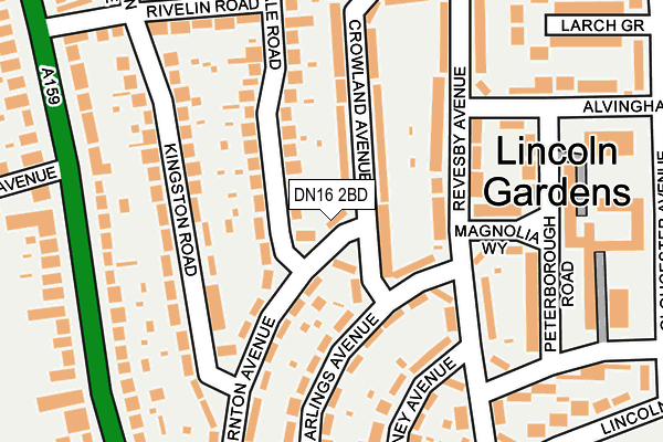 DN16 2BD map - OS OpenMap – Local (Ordnance Survey)