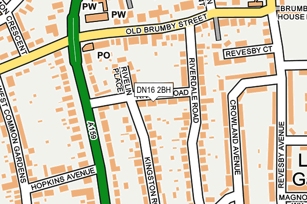 DN16 2BH map - OS OpenMap – Local (Ordnance Survey)
