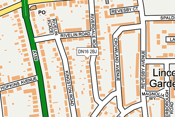 DN16 2BJ map - OS OpenMap – Local (Ordnance Survey)