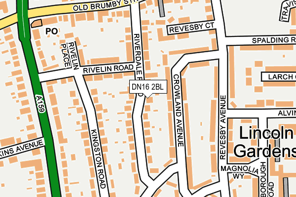 DN16 2BL map - OS OpenMap – Local (Ordnance Survey)
