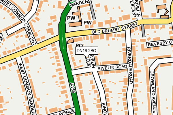 DN16 2BQ map - OS OpenMap – Local (Ordnance Survey)