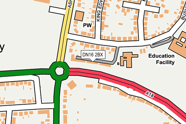 DN16 2BX map - OS OpenMap – Local (Ordnance Survey)