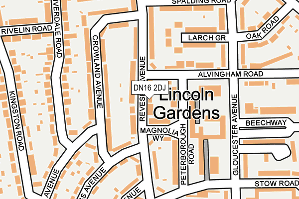 DN16 2DJ map - OS OpenMap – Local (Ordnance Survey)