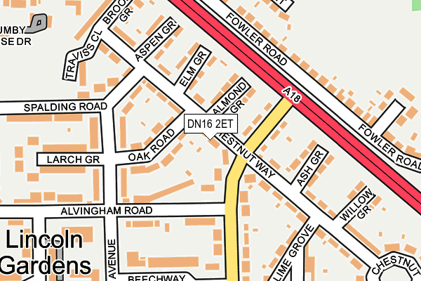 DN16 2ET map - OS OpenMap – Local (Ordnance Survey)