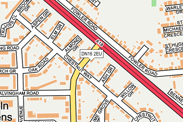 DN16 2EU map - OS OpenMap – Local (Ordnance Survey)