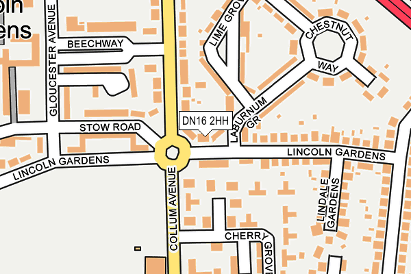 DN16 2HH map - OS OpenMap – Local (Ordnance Survey)