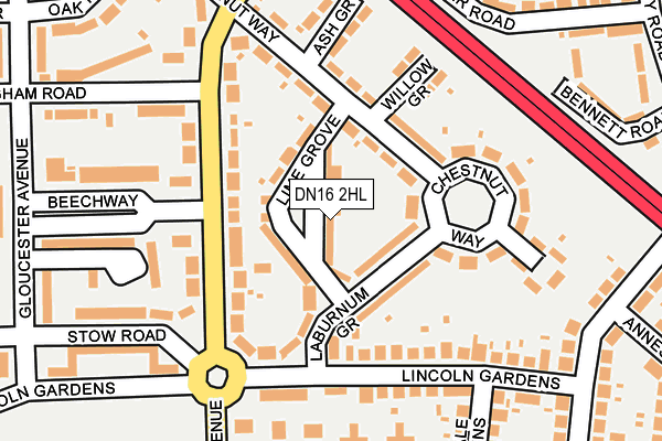 DN16 2HL map - OS OpenMap – Local (Ordnance Survey)