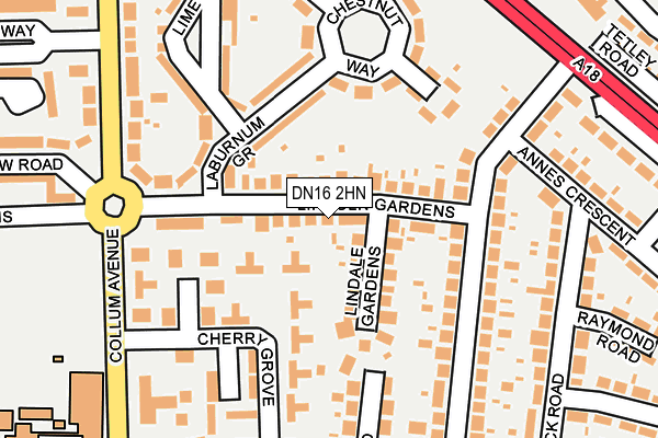 DN16 2HN map - OS OpenMap – Local (Ordnance Survey)