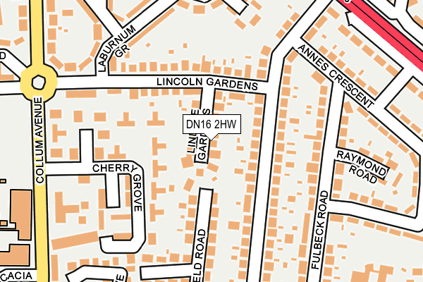 DN16 2HW map - OS OpenMap – Local (Ordnance Survey)