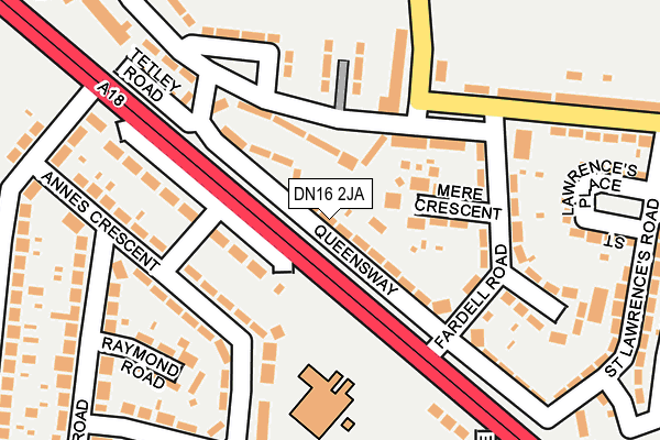 DN16 2JA map - OS OpenMap – Local (Ordnance Survey)