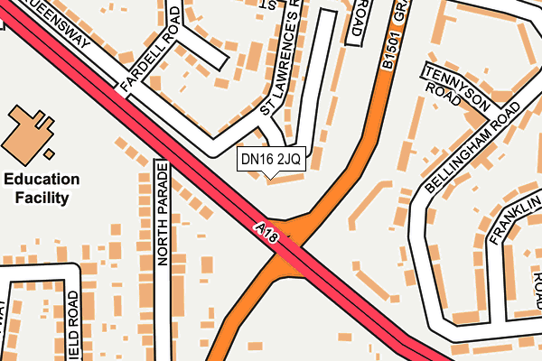 DN16 2JQ map - OS OpenMap – Local (Ordnance Survey)