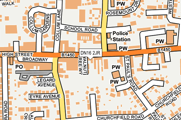 DN16 2JR map - OS OpenMap – Local (Ordnance Survey)