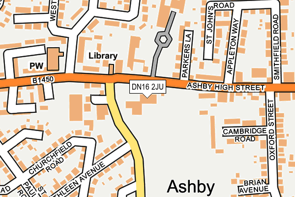 DN16 2JU map - OS OpenMap – Local (Ordnance Survey)