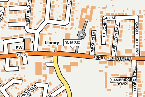 DN16 2JX map - OS OpenMap – Local (Ordnance Survey)