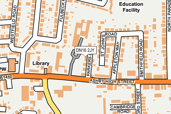 DN16 2JY map - OS OpenMap – Local (Ordnance Survey)