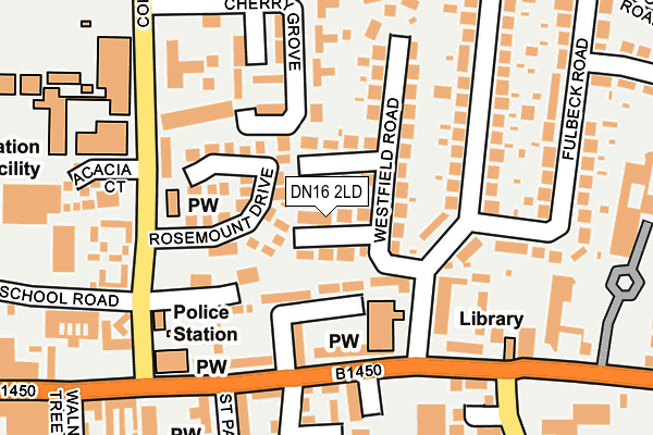 DN16 2LD map - OS OpenMap – Local (Ordnance Survey)