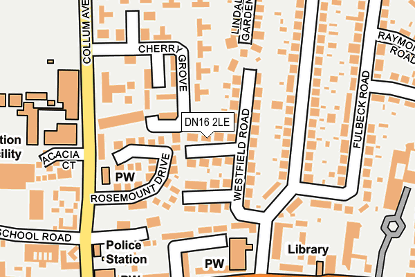 DN16 2LE map - OS OpenMap – Local (Ordnance Survey)