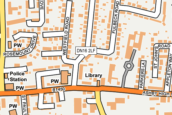 DN16 2LF map - OS OpenMap – Local (Ordnance Survey)