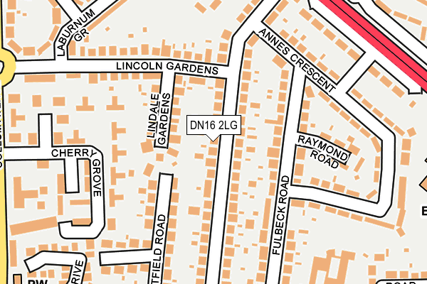 DN16 2LG map - OS OpenMap – Local (Ordnance Survey)