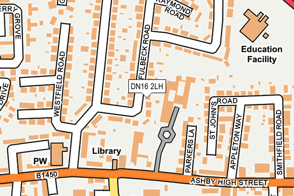 DN16 2LH map - OS OpenMap – Local (Ordnance Survey)