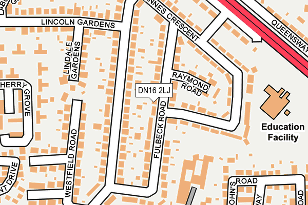 DN16 2LJ map - OS OpenMap – Local (Ordnance Survey)