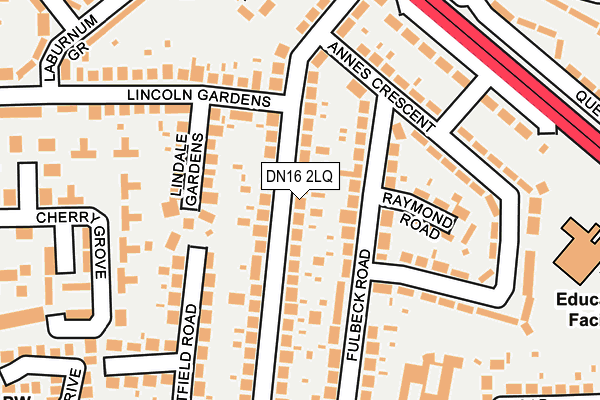 DN16 2LQ map - OS OpenMap – Local (Ordnance Survey)