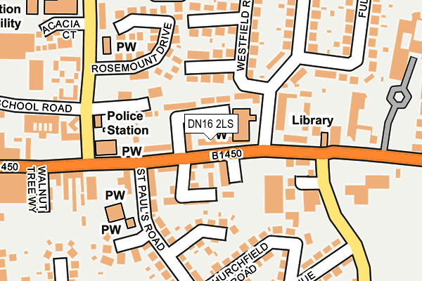 DN16 2LS map - OS OpenMap – Local (Ordnance Survey)