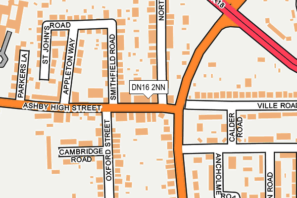DN16 2NN map - OS OpenMap – Local (Ordnance Survey)