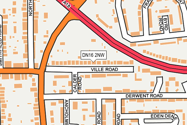 DN16 2NW map - OS OpenMap – Local (Ordnance Survey)