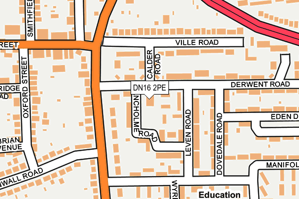 DN16 2PE map - OS OpenMap – Local (Ordnance Survey)