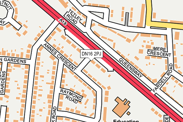 DN16 2PJ map - OS OpenMap – Local (Ordnance Survey)