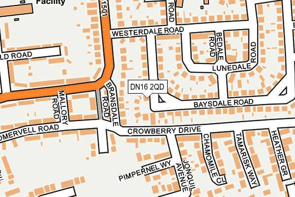 DN16 2QD map - OS OpenMap – Local (Ordnance Survey)
