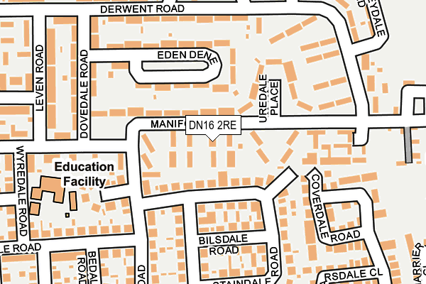 DN16 2RE map - OS OpenMap – Local (Ordnance Survey)