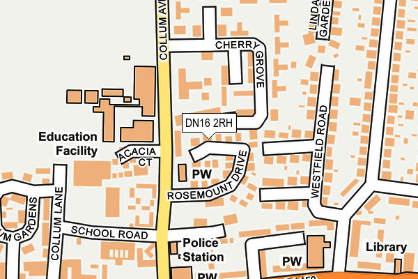 DN16 2RH map - OS OpenMap – Local (Ordnance Survey)