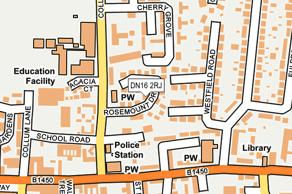 DN16 2RJ map - OS OpenMap – Local (Ordnance Survey)